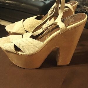 HP🏆Sam Edelman Chunky Snakeskin Corbin Platform Sandals‎ 9M